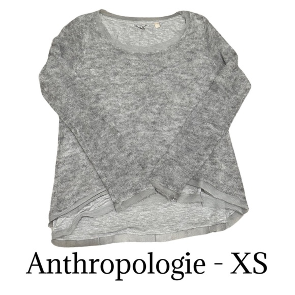 🎁Anthropologie Knitted & Knotted Irina Crewneck‎ Chiffon Sweater XS💓EUC